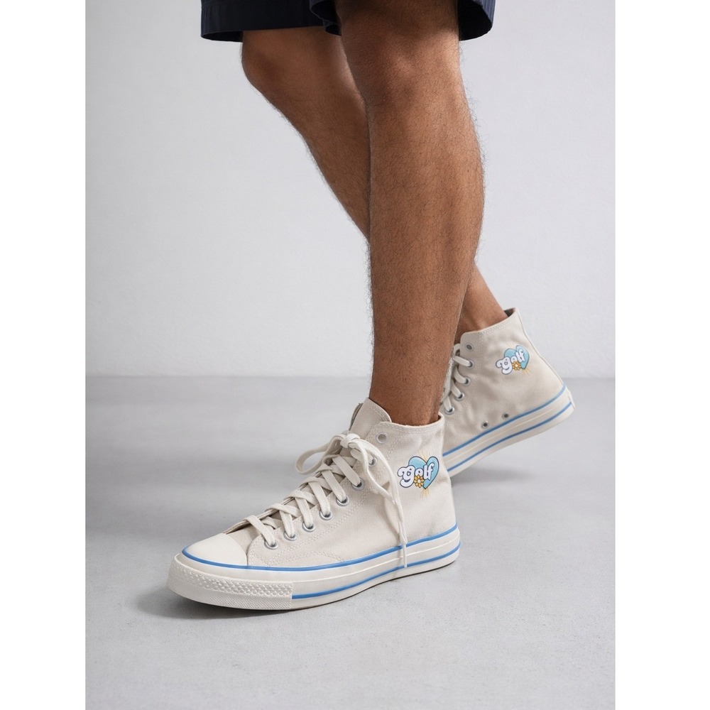 Converse Chuck Taylor All Star High Golf Wang Parchment Polka Dot Mens 8 Sneaker